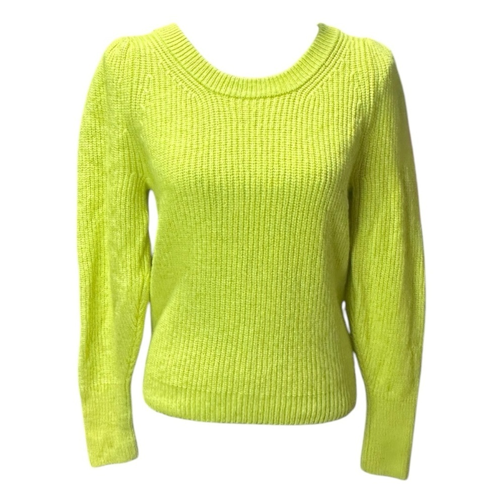 WHBM Chartreuse Puff Sleeve Sweater Size Small